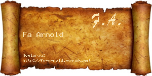 Fa Arnold névjegykártya