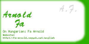 arnold fa business card